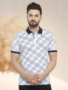 WILD WEST Men Checked Polo Collar Pockets T-shirt