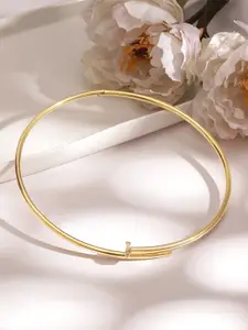 Rubans Brass Gold-Plated Choker Necklace