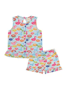 Clothe Funn Girls Printed Top with Shorts
