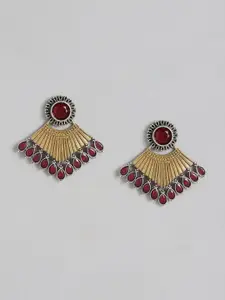 AITIHYA Gold-Plated Artificial Stones Geometric Studs