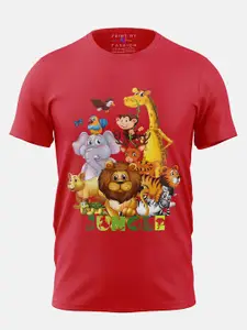 Print My Fashion Boys Animals Graphic Printed Cotton T-shirt