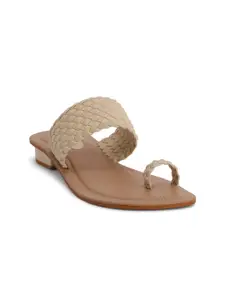 ERIDANI Textured One Toe Flats