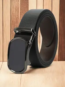CRUSSET Men Textured Leather Formal Belt