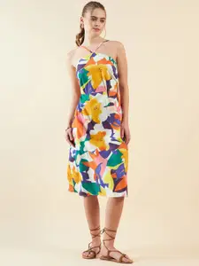 Freehand by The Indian Garage Co Floral Print A-Line Midi Dress