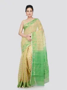 PinkLoom Floral Woven Design Pure Cotton Jamdani Saree