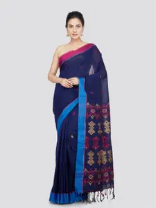 PinkLoom Ethnic Motifs Woven Design Zari Pure Cotton Saree