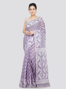 PinkLoom Ethnic Motif Woven Design Pure Cotton Jamdani Saree