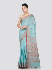 PinkLoom Floral Woven Design Zari Pure Cotton Saree