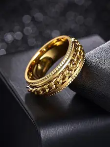 MEENAZ Gold Plated Double Band Ring