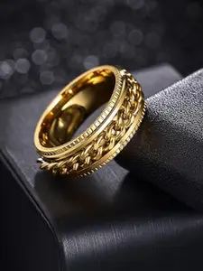 MEENAZ Gold-Plated Chain Finger Ring