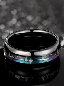 MEENAZ Men Stainless Steel Silver-Plated Finger Ring