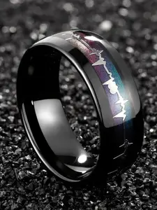 MEENAZ Men Stainless Steel Heart Detail Finger Ring