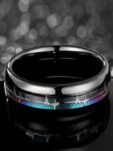 MEENAZ Men Stainless Steel Silver-Plated Finger Ring