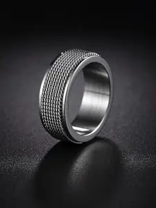 MEENAZ Men Silver Plated Double Band Ring