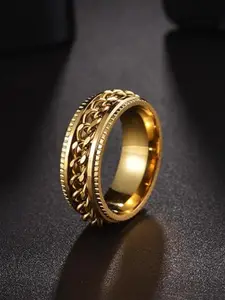 MEENAZ Men Gold Plated Double Band Ring