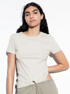 H&M Ribbed Modal-Blend T-Shirt
