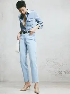 H&M Women High-Rise Slim-Fit Jeans