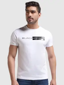 Blackberrys Typography Round Neck Cotton Applique Slim Fit T-shirt