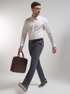 Blackberrys TechPro Men White Printed Formal Shirts