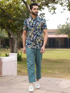 SANSKRUTIHOMES Men Straight Floral Opaque Printed Casual Shirt