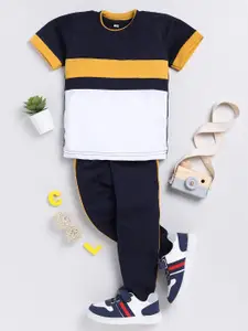 carrydreams Boys Colourblocked T-shirt with Trousers