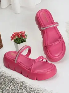madam glorious Block Sandals with Buckles