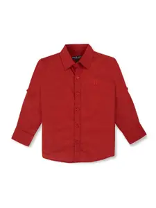 Gini and Jony  Boys Spread Collar Cotton Classic Regular Fit Casual Shirt