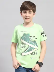 Monte Carlo Boys Round Neck Short Sleeves Graphic Printed Casual T-shirt