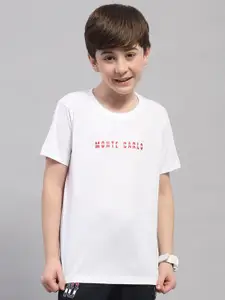 Monte Carlo Boys Typography Printed Pure Cotton T-shirt