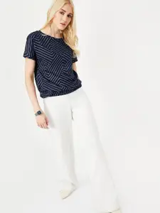 max Printed Round Neck Short Sleeves Cotton T-shirt