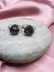 Arte Jewels Set Of 2 925 Sterling Silver Toe Rings