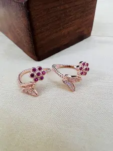 Arte Jewels Pack Of 2 Rose Gold-Toned  925 Sterling Silver Toe Rings