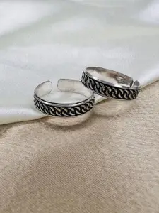 Arte Jewels Set of 2 925 Sterling Silver Toe Rings