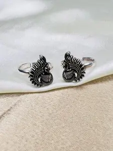 Arte Jewels Set of 2 Silver-Toned Adjustable Toe Rings