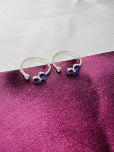 Arte Jewels Set Of 2 Adjustable 925 Sterling Silver Toe Rings