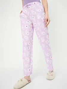 max Women Floral Printed Mid-Rise Lounge Pants