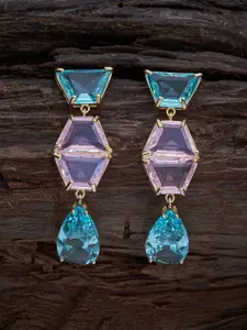 Kushal's Fashion Jewellery Gold Plated Cubic Zirconia Drop Earrings