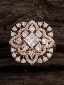 Kushal's Fashion Jewellery Embellished Bridal White Contemporary Studs