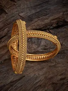 Kushal's Fashion Jewellery Set Of 2 Gold-Plated Bangle