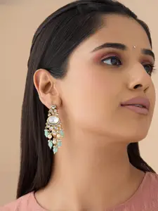 Kushal's Fashion Jewellery Embellished Bridal  Classic Kundan Chandbalis