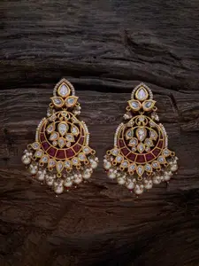 Kushal's Fashion Jewellery Classic Kundan Chandbalis