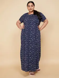 max Plus Size Floral Printed Pure Cotton Maxi Nightdress