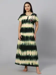 QUIRA Tie & Dye Dyed Maxi Embroidered Maxi Nightdress