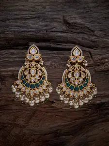 Kushal's Fashion Jewellery Embellished Bridal Kundan Studded Classic Chandbalis