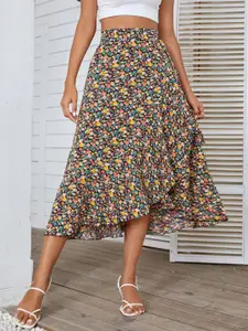StyleCast Printed A-Line Midi Skirt
