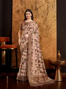 Rekha Maniyar Geometric Printed Zari Pure Silk Saree