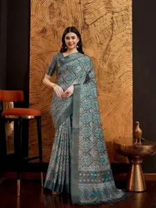 Rekha Maniyar Geometric Printed Zari Pure Silk Saree