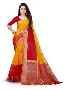 Pemal Designer Woven Design Zari Organza Saree