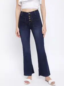 TALES & STORIES Women Flared High-Rise Light Fade Stretchable Jeans