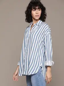 Roadster Women Classic Tailored Fit Striped Casual Shirt